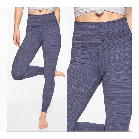 Athleta High Rise Jacquard Chatarunga Tight Womens XS Navy/Stormy Sky - Picture 1 of 11